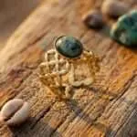 Anillo boho ajustable de las 4 gemas de la reconexión interior