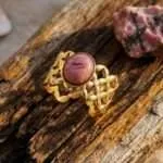 Anillo boho ajustable de las 4 gemas de la reconexión interior
