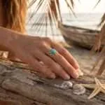 Anillo boho ajustable de las 4 gemas de la reconexión interior