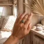 Anillo boho ajustable de las 4 gemas de la reconexión interior