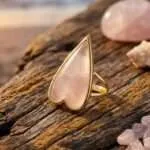 Anillo Boho Ajustable de los 5 Corazones con Piedra Natural