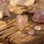 Anillo Boho Ajustable de los 5 Corazones con Piedra Natural