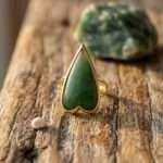 Anillo Boho Ajustable de los 5 Corazones con Piedra Natural