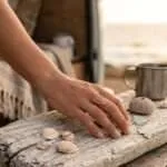 Anillo Boho Ajustable de los 5 Corazones con Piedra Natural