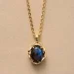 Collar de mis 3 bolitas de cristal con piedra lunar, amatista o labradorita
