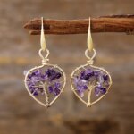 Pendientes espirituales del Árbol de la Vida con 7 piedras diferentes