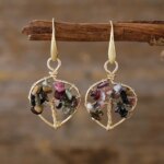 Pendientes espirituales del Árbol de la Vida con 7 piedras diferentes