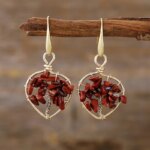 Pendientes espirituales del Árbol de la Vida con 7 piedras diferentes