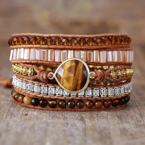 Pulsera boho de la buena toma de decisiones con ojo de tigre