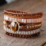Pulsera boho de la buena toma de decisiones con ojo de tigre