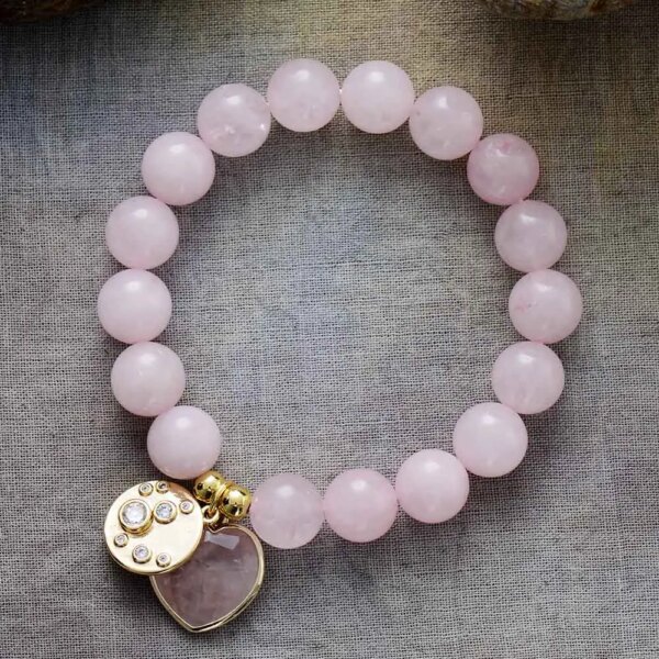 Pulsera hippie chic con piedras de ojo de tigre, cuarzo rosa o cuarzo cristal