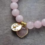 Pulsera hippie chic con piedras de ojo de tigre, cuarzo rosa o cuarzo cristal