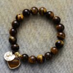 Pulsera hippie chic con piedras de ojo de tigre, cuarzo rosa o cuarzo cristal