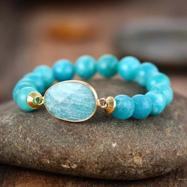 Pulsera zen de la buena escucha con piedras de amazonita