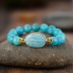 Pulsera zen de la buena escucha con piedras de amazonita