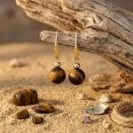 Conjunto espiritual de collar y pendientes con cuentas de piedras naturales
