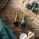 Conjunto espiritual de collar y pendientes con cuentas de piedras naturales
