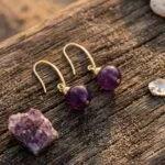 Conjunto espiritual de collar y pendientes con cuentas de piedras naturales