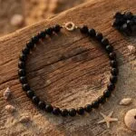 Conjunto espiritual de collar y pendientes con cuentas de piedras naturales