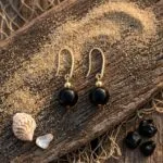 Conjunto espiritual de collar y pendientes con cuentas de piedras naturales