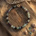 Conjunto espiritual de collar y pendientes con cuentas de piedras naturales