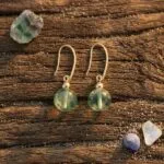 Conjunto espiritual de collar y pendientes con cuentas de piedras naturales