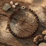 Conjunto espiritual de collar y pendientes con cuentas de piedras naturales