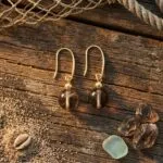 Conjunto espiritual de collar y pendientes con cuentas de piedras naturales