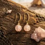 Conjunto espiritual de collar y pendientes con cuentas de piedras naturales