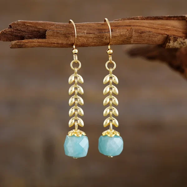 Pendientes gypsy de mis dulces flores con amazonita o amatista