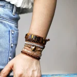 Surtido de pulseras boho chic con 6 gemas semipreciosas