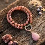Collar de la energía protectora con piedras ojo de tigre, ónix o cuarzo fresa