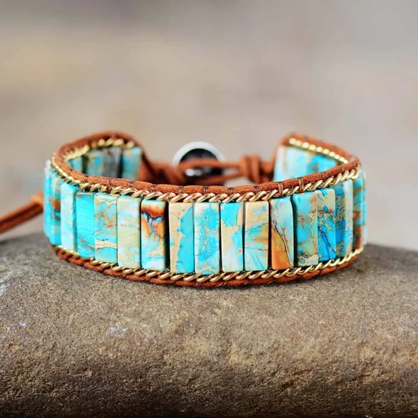 Pulsera de la armonía y la sabiduría con Jaspe turquesa o lapislázuli