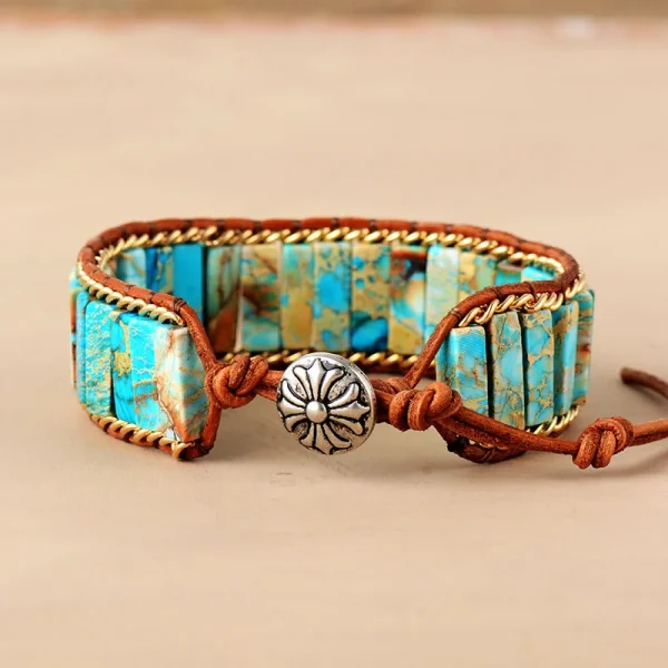 Pulsera de la armonía y la sabiduría con Jaspe turquesa o lapislázuli