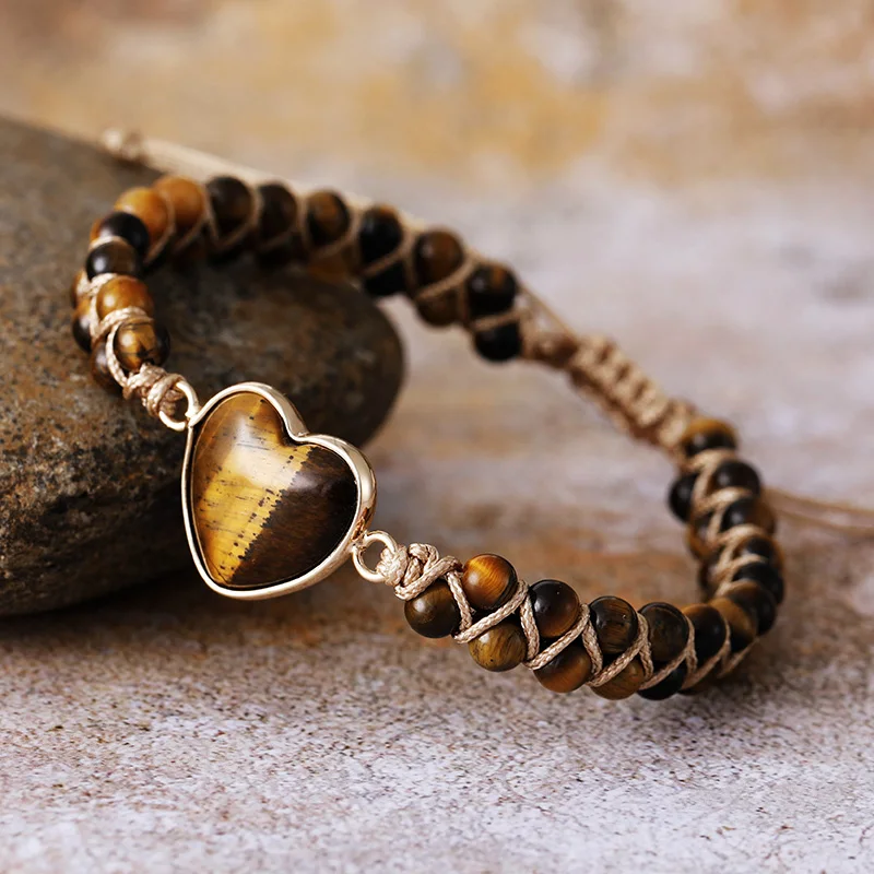 Pulsera gypsy del poder interior con ojo de tigre, citrino, turquesa y ónix Pulsera gypsy del poder interior con ojo de tigre, citrino, turquesa y ónix