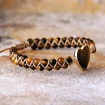 Pulsera gypsy del poder interior con ojo de tigre, citrino, turquesa y ónix