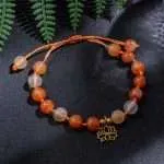 Conjunto Japa Mala 108 cuentas con gemas naturales de ágata naranja