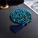 Conjunto Japa Mala 108 cuentas con piedras naturales de apatita