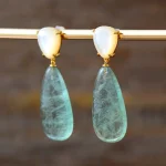 Pendientes "Amor de Océano" con fluorita verde y nácar