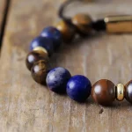 Pulsera unisex elegante boho chic con ojo de tigre y sodalita