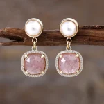 Surtido de pendientes de la elegancia bohemia con piedras naturales