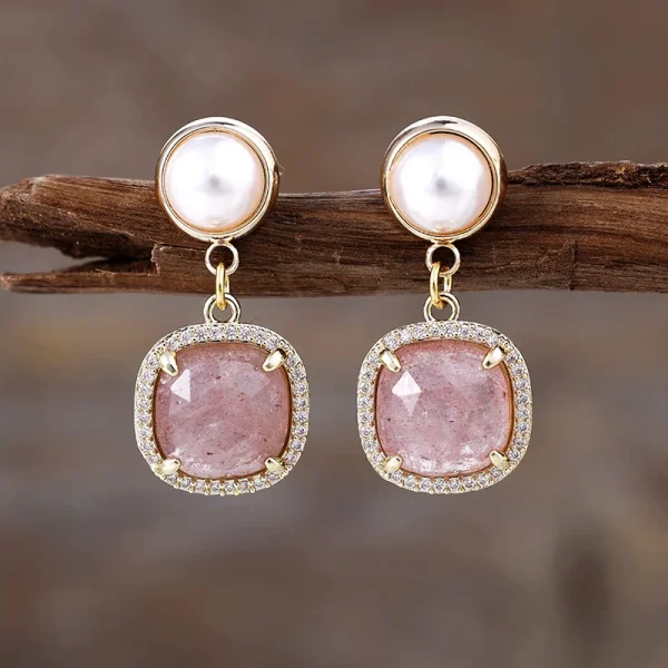 Surtido de pendientes de la elegancia bohemia con piedras naturales