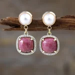 Surtido de pendientes de la elegancia bohemia con piedras naturales