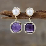 Surtido de pendientes de la elegancia bohemia con piedras naturales