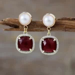 Surtido de pendientes de la elegancia bohemia con piedras naturales
