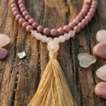Conjunto Japa Mala 108 cuentas con cuarzo rosa y rodonita