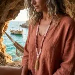 Conjunto Japa Mala 108 cuentas con cuarzo rosa y rodonita
