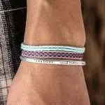 Conjunto de pulseras unisex 'Bali' con brazalete de plata de ley 925