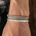 Conjunto de pulseras unisex 'Habana' con brazalete de plata 925