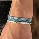 Conjunto de pulseras unisex 'Koh Samui' con brazalete de plata de ley 925